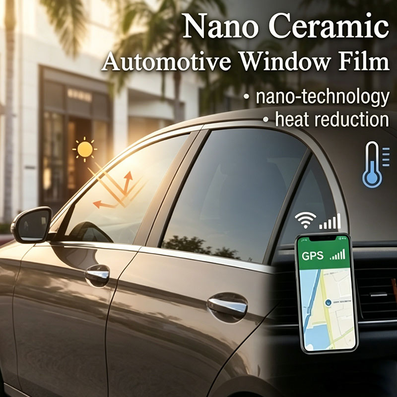 Película nanocerámica para ventanas de automóviles