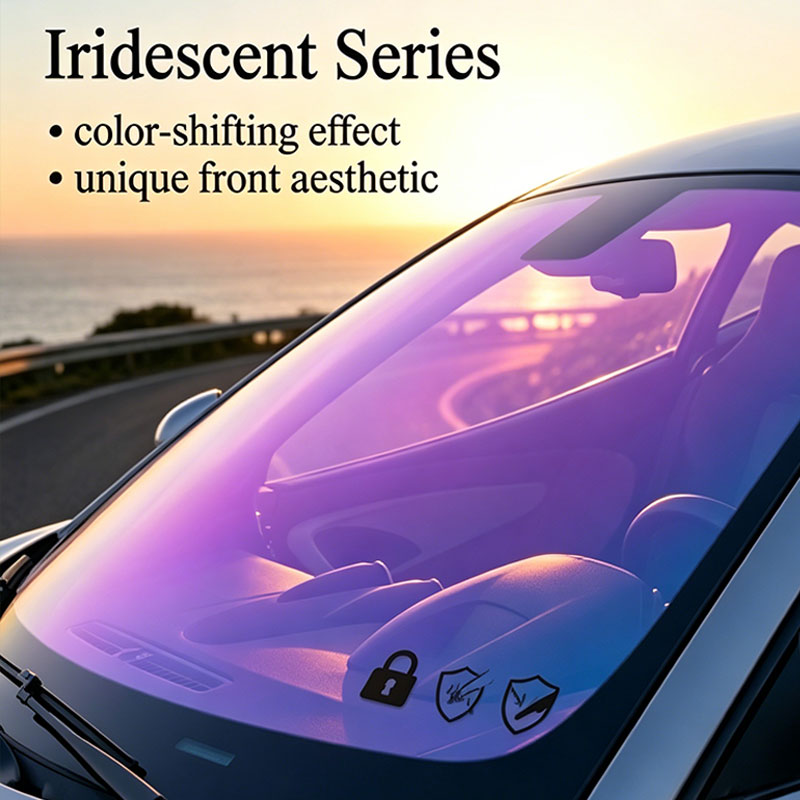  Película para ventanas automotrices iridiscentes